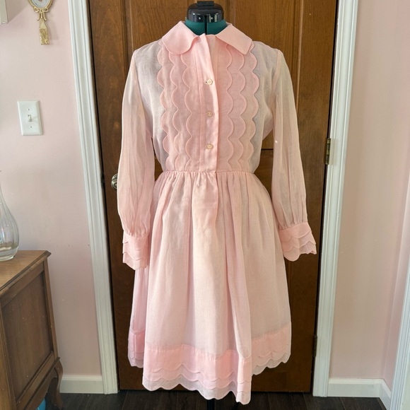 Carol Brent Dresses & Skirts - 60s Vintage Pink Scallop Dress - Small